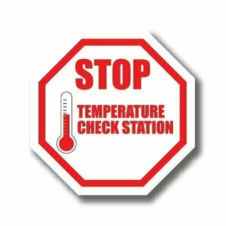 ERGOMAT 12in OCTAGON SIGNS Stop Temperature Check Station DSV-SIGN 144 #0742 -UEN